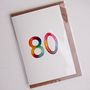 Personalised 80th Or Any Age Handmade Birthday Card, thumbnail 3 of 7