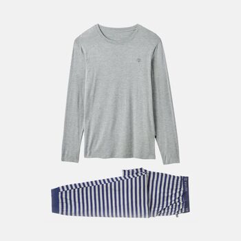 Men's 'Grey Melange' Bamboo Pyjama Set, 2 of 4