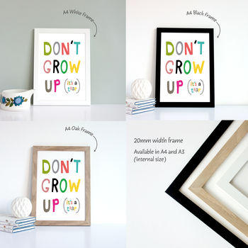 Don't Grow Up Print, New Baby Boy Gift, 4 of 4