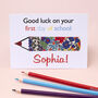 Personalised Liberty Pencil Case And Card First Day Of School Gift, thumbnail 6 of 6