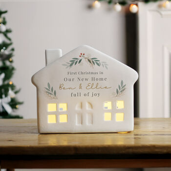 Personalised Christmas Foliage LED House – Light Up Christmas Decoration, 3 of 5