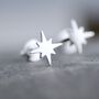 Unisex Sterling Silver Shining Star Stud Earrings, thumbnail 4 of 7