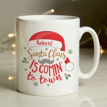 Personalised Santa Claus Is Comin To Town Mug, 4 of 4