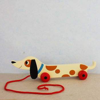 Wooden Pull Along Sausage Dog, 2 of 4