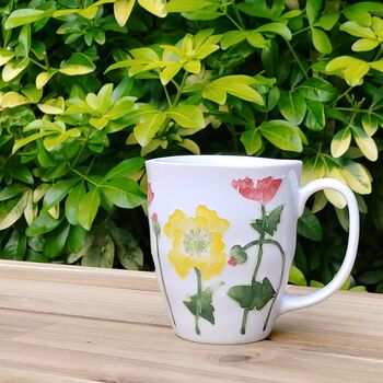 Japan Made Ceramic Mug With Floral Motif, 3 of 7