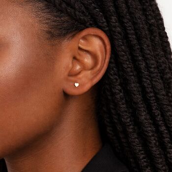 Solid 9ct Gold Micro Heart Stud Earrings – 4mm, 2 of 8
