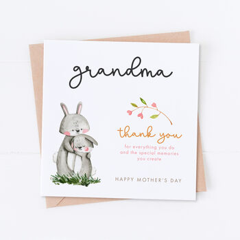 Personalised Mother's Day Bunny Thank You Card, 2 of 2