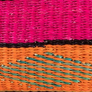 Kala: Pink, Orange And Turquoise Woven Moses Basket, 5 of 10