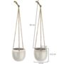 Pack Of Two Ceramic Hanging Pots With Jute Rope, thumbnail 6 of 12