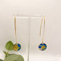Blue Green And Gold Foil Circle Drop Earrings For Her, thumbnail 4 of 10