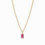 18 K Gold Vermeil Pink Ruby Quartz Baguette Cut Pendant, thumbnail 1 of 1