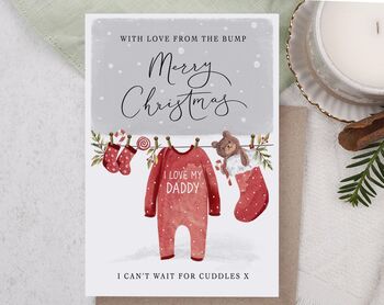 Biglietto Di Auguri Natale Per Papà - Merry Christmas Daddy Love From The Bump - Second Ave