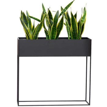Black Very Long Metal Planter On Stand, 6 of 11