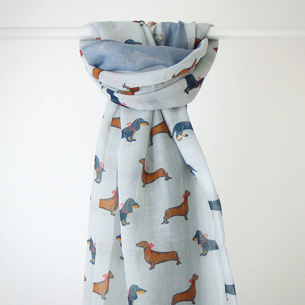 Sausage Dog Print Scarf By Hayley & Co