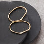 Matt Gold Coloured Irregular Oval Hoop Earrings, thumbnail 1 of 2