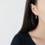 Sterling Silver Asymmetrical Cross Dangle Stud Earrings, thumbnail 2 of 5
