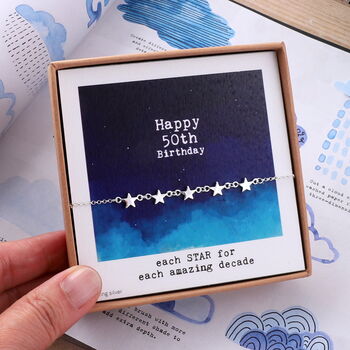 Starry Bracelet For Her 50th Birthday, 2 of 6