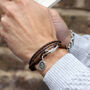 Personalised Leather And Silver St Christopher Bracelet, thumbnail 1 of 8