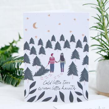 Woodland Christmas Card For Couple, 2 of 2