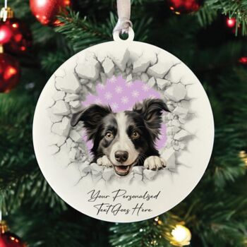 Personalised Christmas Border Collie Break Through, 3 of 10