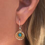 Infinity Universe Turquoise Silver Earrings, thumbnail 3 of 12