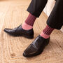 Oxford Stripe Burgundy Luxury Crew And Trainer Men Socks, thumbnail 1 of 5