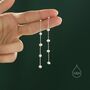 Genuine Freshwater Pearl Drop Satellite Earrings, thumbnail 3 of 10
