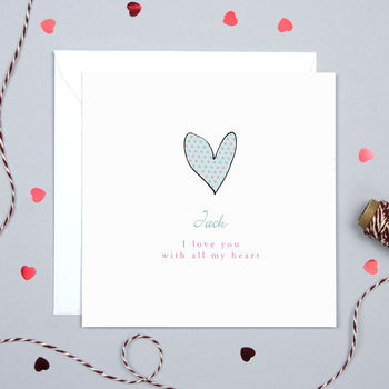 Personalised Love Heart Card For Him Or Her, 2 of 2