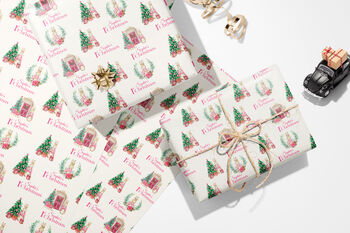 Baby's 1st Christmas Wrapping Paper, Pink Or Blue Bunny, 9 of 9