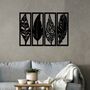Four Panel Wooden Feather Design Wall Decor Handmade In The UK, thumbnail 1 of 9