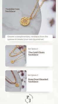 Twinkle Coin 18ct Gold Plated Necklace Set, 2 of 9