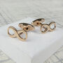 Rose Gold Colour Infinity Cufflinks, thumbnail 2 of 5
