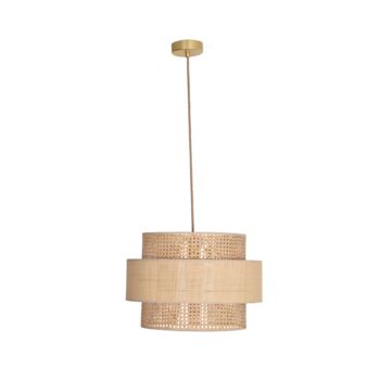 Two Tier Natural Rattan Pendant, 3 of 5