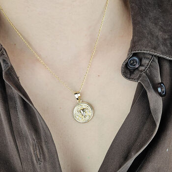 Taurus Zodiac Star Sign Gold Plated Necklace, 2 of 4