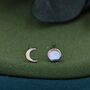 Sterling Silver Moon Phase Stud Earrings, thumbnail 1 of 8