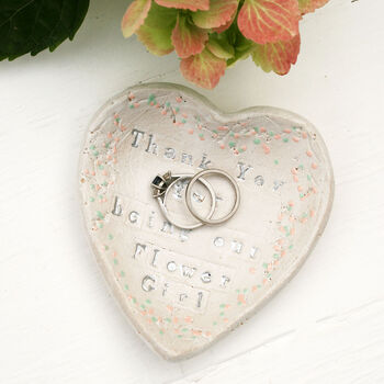 Heart Shaped Bridesmaid Ceramic Ring Dish, 2 of 6