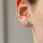 Green Opal Stud Earrings, thumbnail 2 of 5