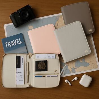 Personalised Faux Leather Travel Documents Folder, 2 of 12