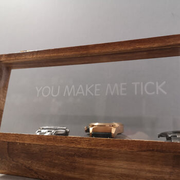 Wooden Watch Box For Four Time Pieces Personalised, 5 of 6