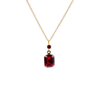 Ruby Vintage Crystal Pendant Necklace, 2 of 4