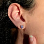 Alexandrite Heart Silver Stud Gemstone Earrings, thumbnail 2 of 3