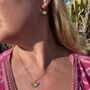 The Fan Turquoise Pendant Necklace, Gold Plated, thumbnail 1 of 10