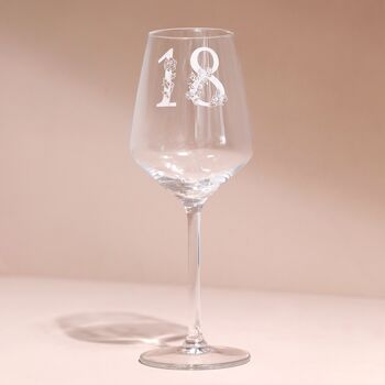 Personalised Floral Milestone Birthday Wine Glass, 6 of 7