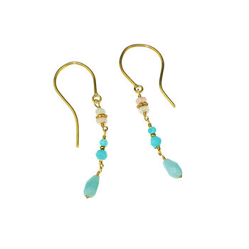 Amazonite And Opal Drop Earrings, 2 of 4
