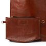 Two Way Carrier Tote Leather Shoulder Bag Tan Brown, thumbnail 3 of 4