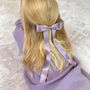 Girls Lavender Satin Hair Bow Barrette, thumbnail 1 of 5