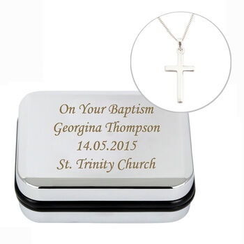 Personalised Box With Silver Cross Necklace, 7 of 7