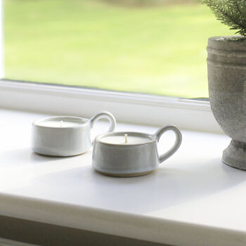 Scented Soy Wax Candle In A Ceramic Tea Cup, 3 of 6