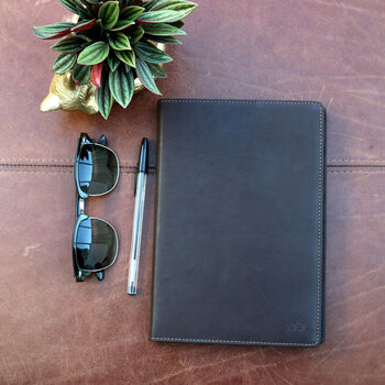 Personalised Vintage Leather Lined A5 Notebook, 5 of 7