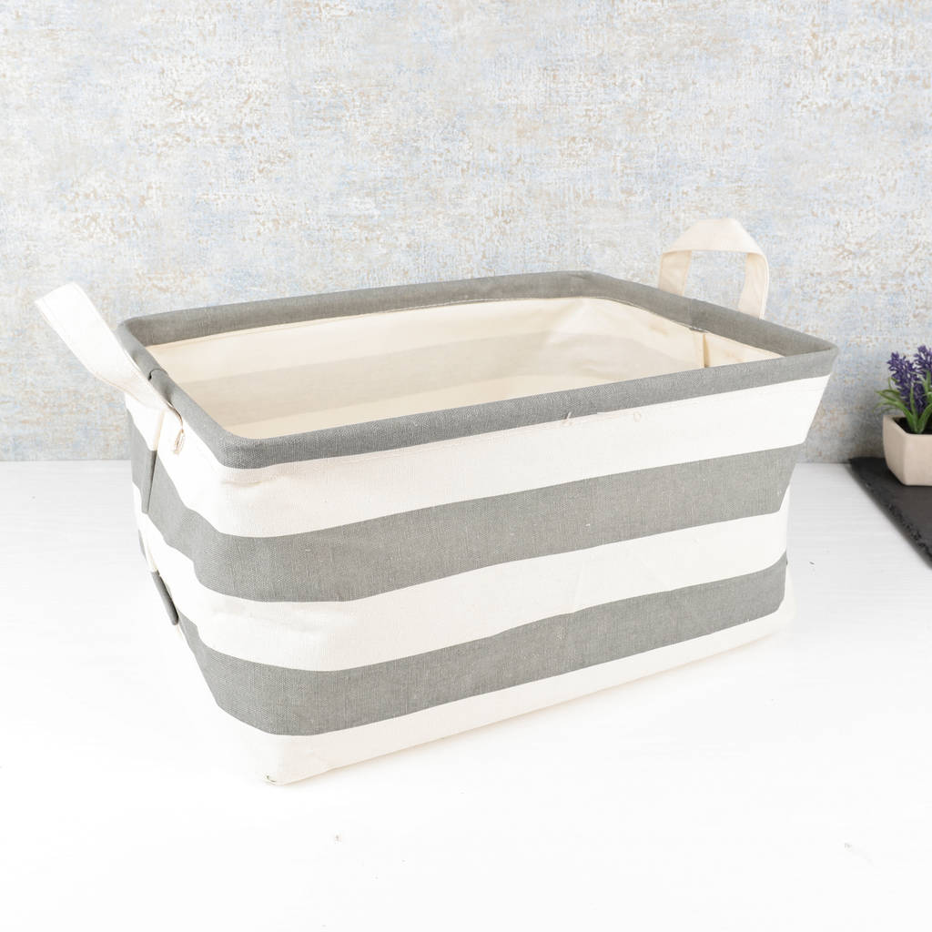 Nautical Striped Cotton Storage Basket By Dibor
